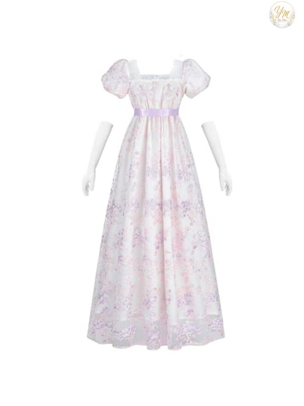 Regency Era Dress 1800s Victorian Ball Gown with Gloves 3Pc Costume Set